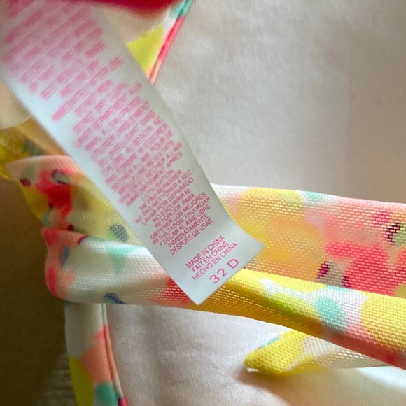 Victoria’s Secret White/Floral Tie Swim Top 32D - Picture 8 of 8